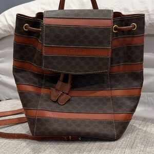 Celine Brown and Tan Men's Backpack